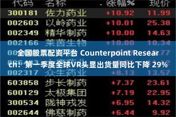 全国股票配资平台 Counterpoint Research：第一季度全球VR头显出货量同比下降 29%